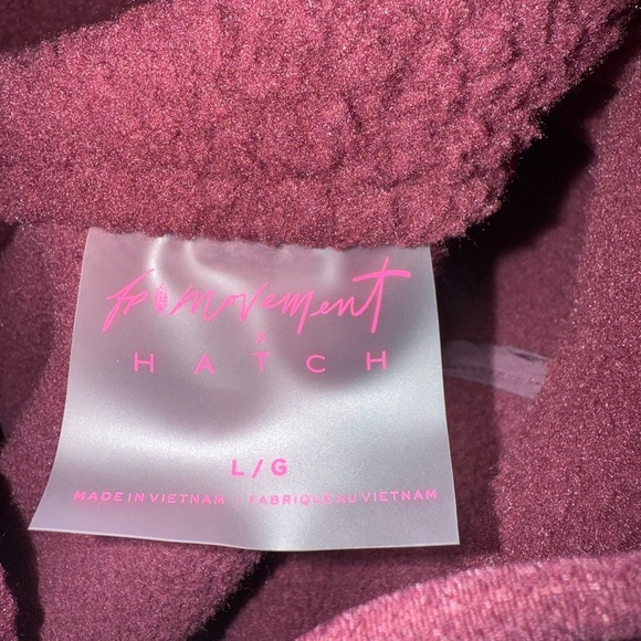 Free People X Hatch Hit the Slopes Fleece Jacket Deep Maroon Burgundy NEW - Picture 7 of 15